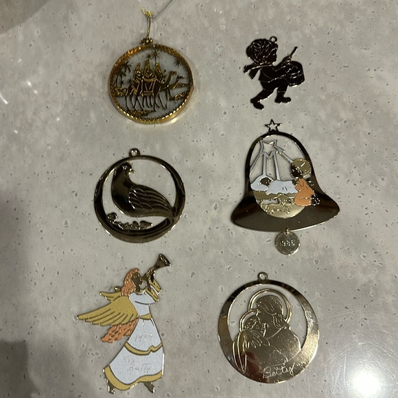 Vintage lot of 4 gold tone/brass ornaments 1980 G.Duchin - Picture 1 of 9